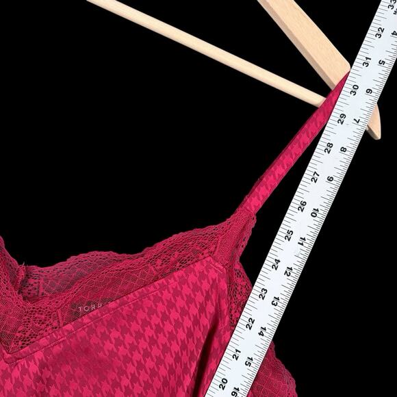 Torrid Womens Lace Trim Cami Top Sz 1X Red Houndstooth Spaghetti Strap - Picture 3 of 10